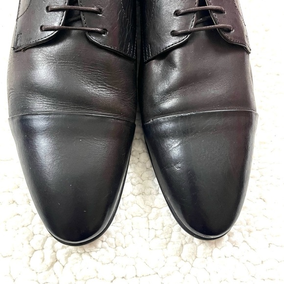 Aldo Ancede Leather Dark Brown & Black Lace Up Almond Toe Dress Shoes Size 12 - Picture 8 of 14